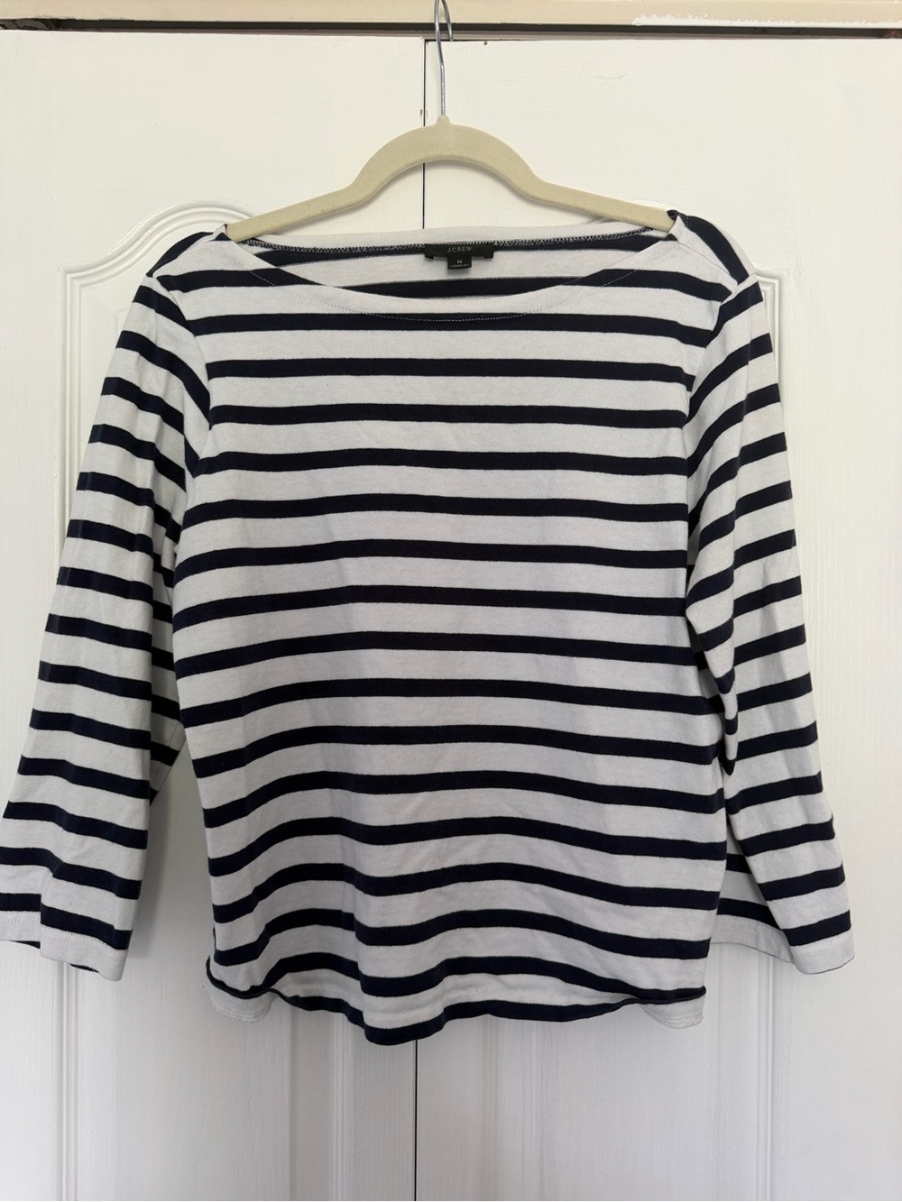 J. Crew Navy and White Striped Long Sleeve Tee